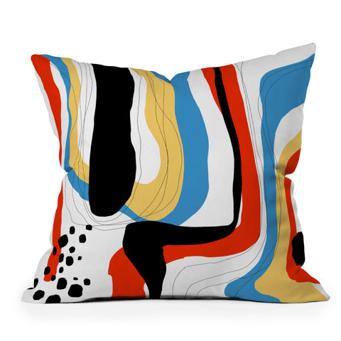 DorisciciArt Abstract color shape Outdoor Throw Pillow