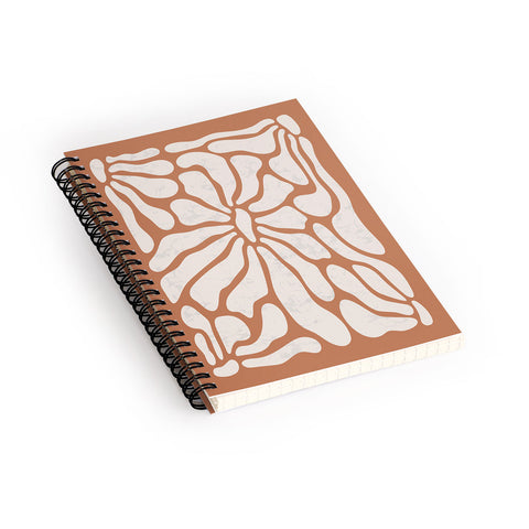 DorisciciArt Mid Century Modern Floral D Spiral Notebook
