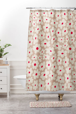 DorisciciArt Minimal floral C Shower Curtain And Mat