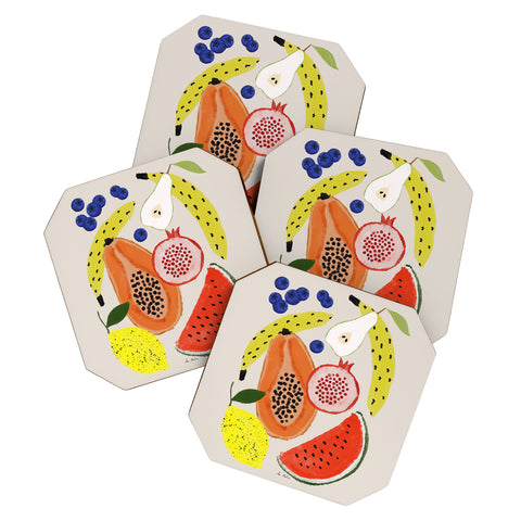 El buen limon Acrylic Fruits Coaster Set