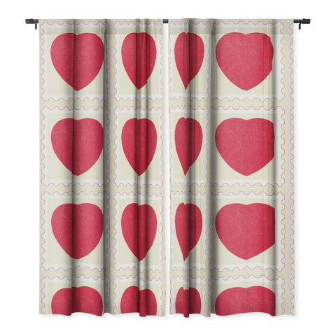 El buen limon Heart and love stamp Blackout Window Curtain
