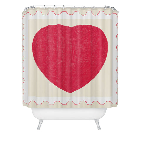 El buen limon Heart and love stamp Shower Curtain