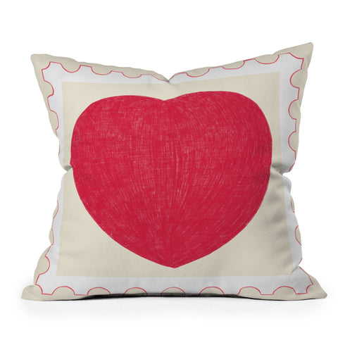 El buen limon Heart and love stamp Throw Pillow