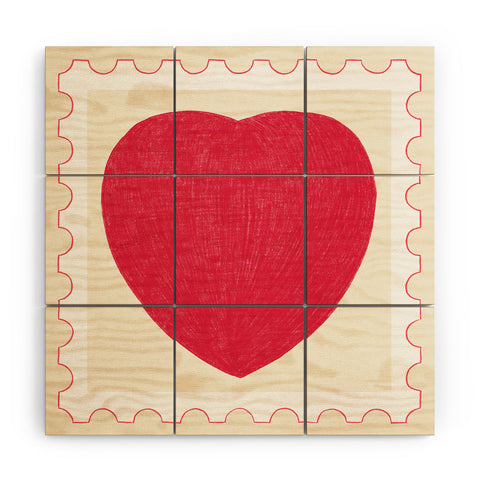 El buen limon Heart and love stamp Wood Wall Mural