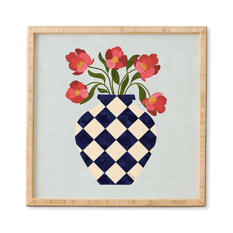 El buen limon Roses and vase with diamonds Framed Wall Art