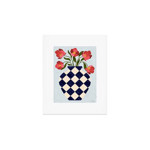 El buen limon Roses and vase with diamonds Art Print