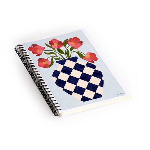 El buen limon Roses and vase with diamonds Spiral Notebook
