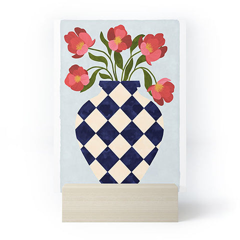 El buen limon Roses and vase with diamonds Mini Art Print