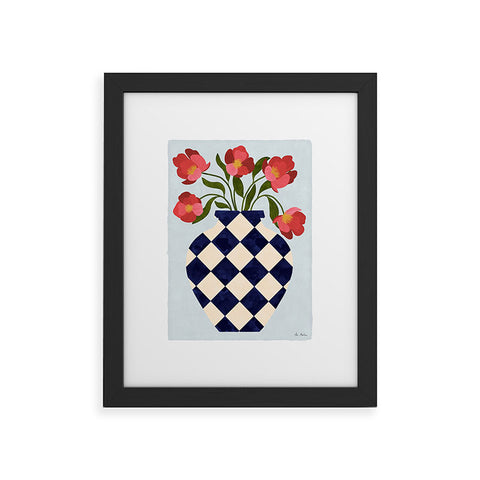 El buen limon Roses and vase with diamonds Framed Art Print