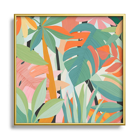 El buen limon Tropical forest I Square Metal Framed Art Print