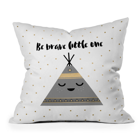 Elisabeth Fredriksson Be Brave Little One Outdoor Throw Pillow
