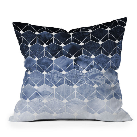 Elisabeth Fredriksson Blue Hexagons And Diamonds Outdoor Throw Pillow