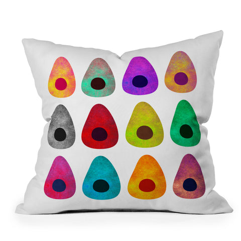 Elisabeth Fredriksson Colored Avocados Outdoor Throw Pillow