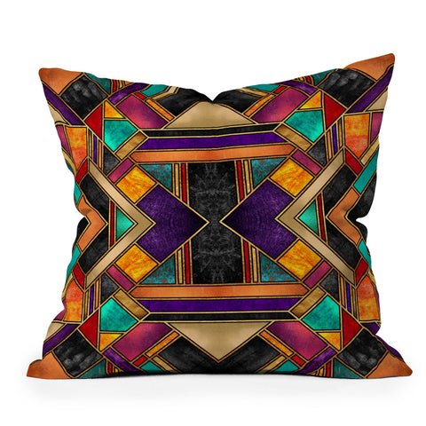 Elisabeth Fredriksson Colorful Art Deco Outdoor Throw Pillow