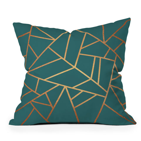 Elisabeth Fredriksson Copper and Teal Outdoor Throw Pillow