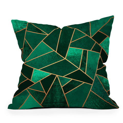 Elisabeth Fredriksson Emerald And Copper Outdoor Throw Pillow