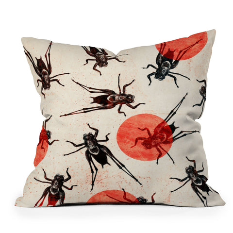 Elisabeth Fredriksson Grasshoppers Outdoor Throw Pillow