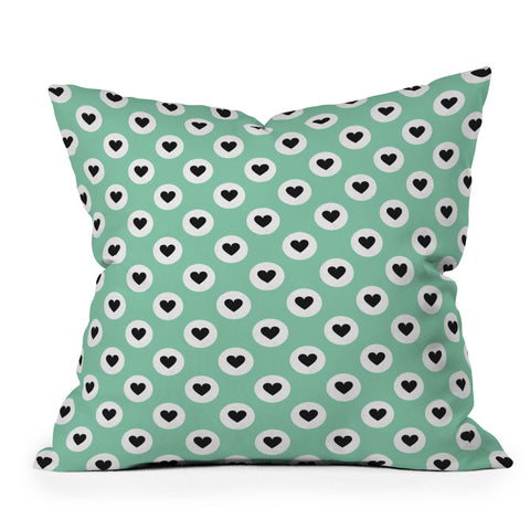 Elisabeth Fredriksson Lovely Dots Mint Outdoor Throw Pillow