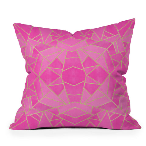 Elisabeth Fredriksson Pink Mosaic Sun Outdoor Throw Pillow