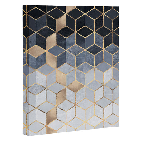 Elisabeth Fredriksson Soft Blue Gradient Cubes 2 Art Canvas