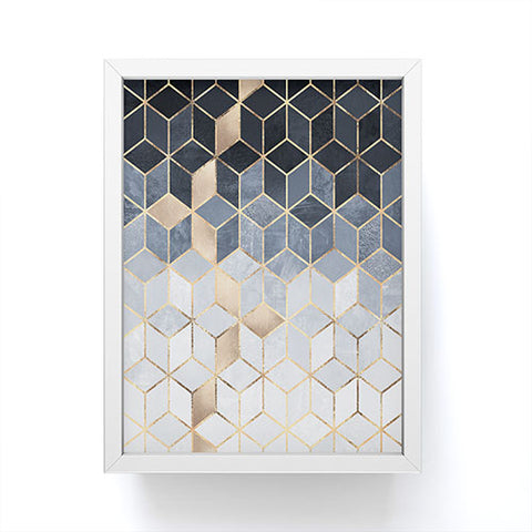 Elisabeth Fredriksson Soft Blue Gradient Cubes 2 Framed Mini Art Print