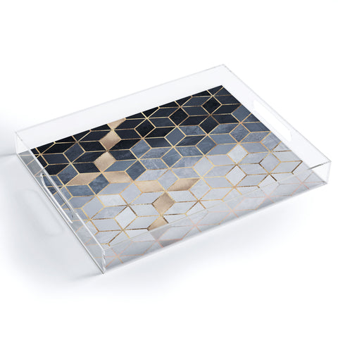Elisabeth Fredriksson Soft Blue Gradient Cubes 2 Acrylic Tray