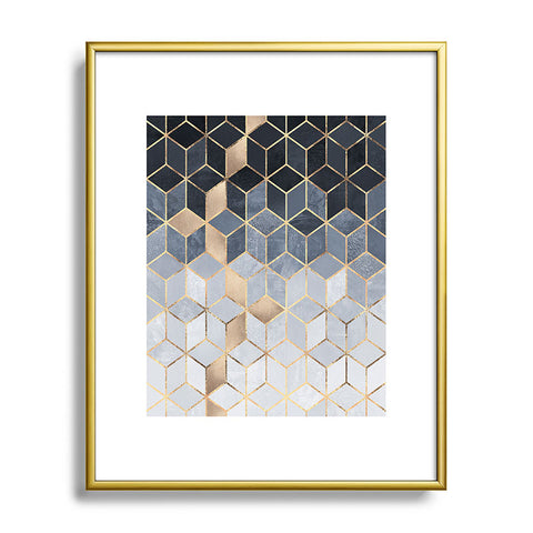 Elisabeth Fredriksson Soft Blue Gradient Cubes 2 Metal Framed Art Print