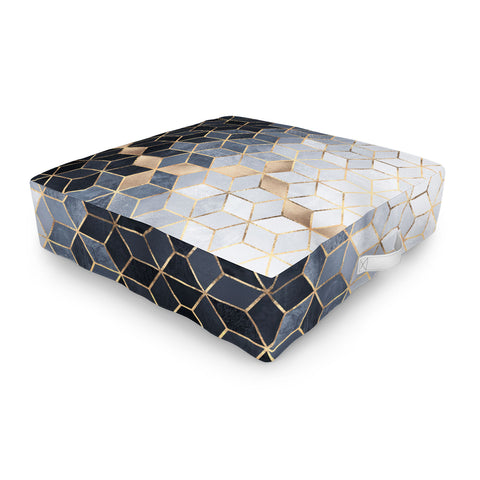 Elisabeth Fredriksson Soft Blue Gradient Cubes 2 Outdoor Floor Cushion