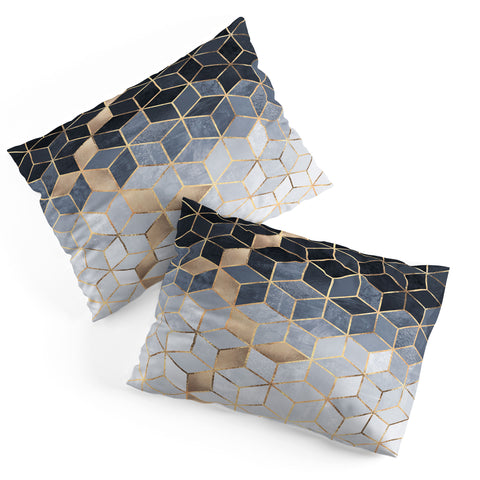 Elisabeth Fredriksson Soft Blue Gradient Cubes 2 Pillow Shams