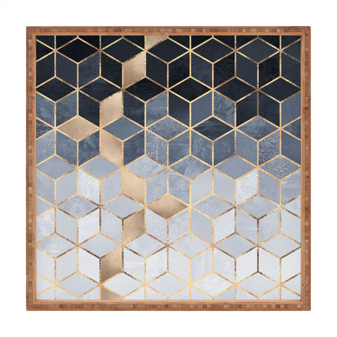Elisabeth Fredriksson Soft Blue Gradient Cubes 2 Square Tray