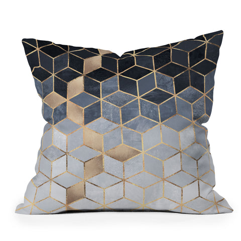 Elisabeth Fredriksson Soft Blue Gradient Cubes 2 Outdoor Throw Pillow