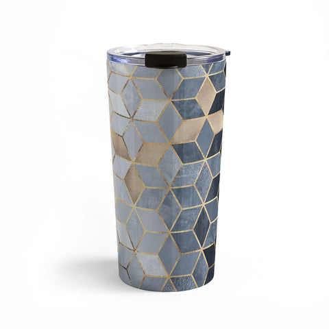 Elisabeth Fredriksson Soft Blue Gradient Cubes 2 Travel Mug