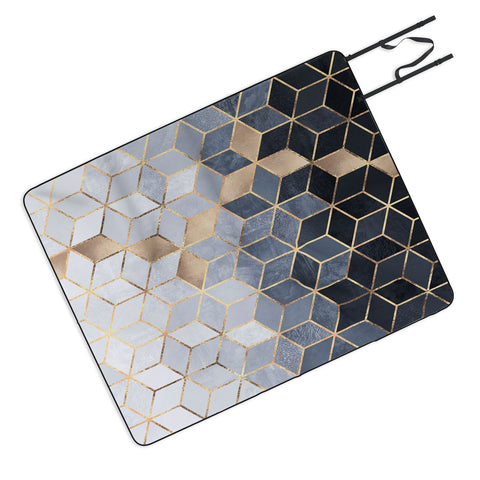 Elisabeth Fredriksson Soft Blue Gradient Cubes 2 Picnic Blanket