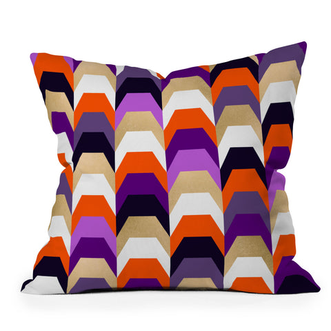 Elisabeth Fredriksson Stacks of Purple and Orange Outdoor Throw Pillow