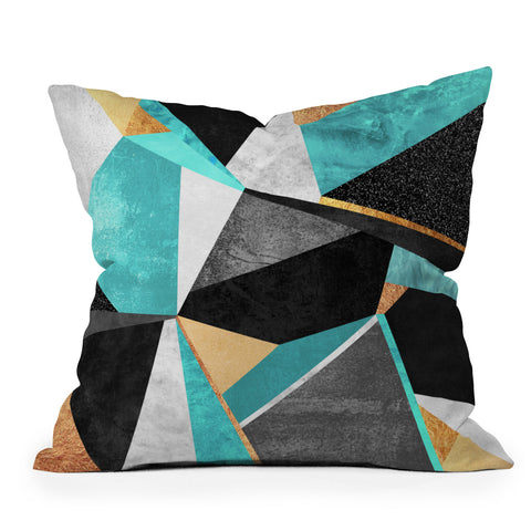 Elisabeth Fredriksson Turquoise Geometry Outdoor Throw Pillow