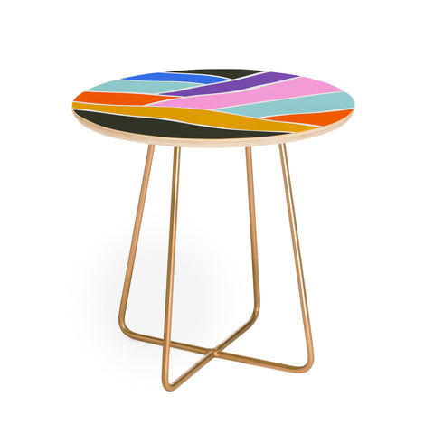 Emanuela Carratoni Abstract Bold Landscape Round Side Table