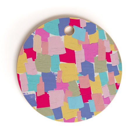 Emanuela Carratoni Abstract Painting 2 Cutting Board Round