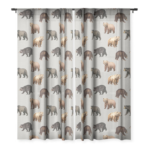 Emanuela Carratoni Bears Theme Sheer Window Curtain