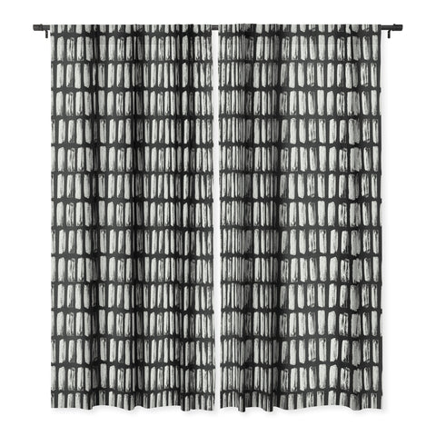 Emanuela Carratoni Black and White Texture Blackout Window Curtain