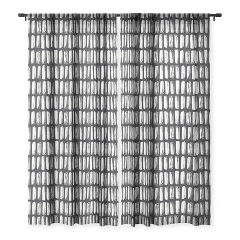 Emanuela Carratoni Black and White Texture Sheer Window Curtain