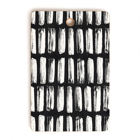 Emanuela Carratoni Black and White Texture Cutting Board Rectangle