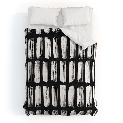 Emanuela Carratoni Black and White Texture Duvet Cover