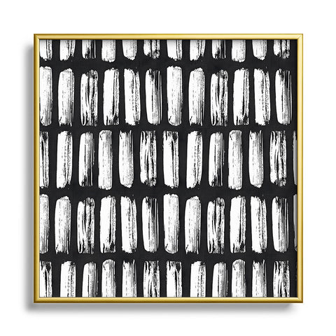 Emanuela Carratoni Black and White Texture Square Metal Framed Art Print