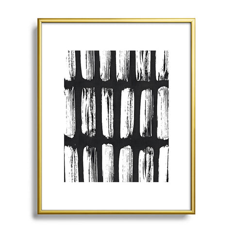 Emanuela Carratoni Black and White Texture Metal Framed Art Print