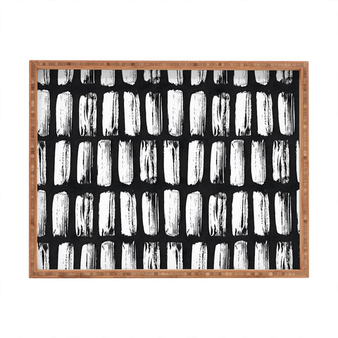 Emanuela Carratoni Black and White Texture Rectangular Tray