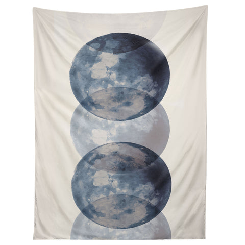 Emanuela Carratoni Blue Moon Phases Tapestry