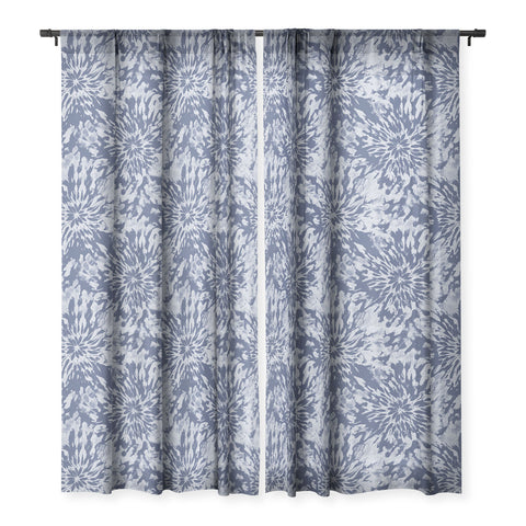 Emanuela Carratoni Blue Tie Dye Sheer Window Curtain