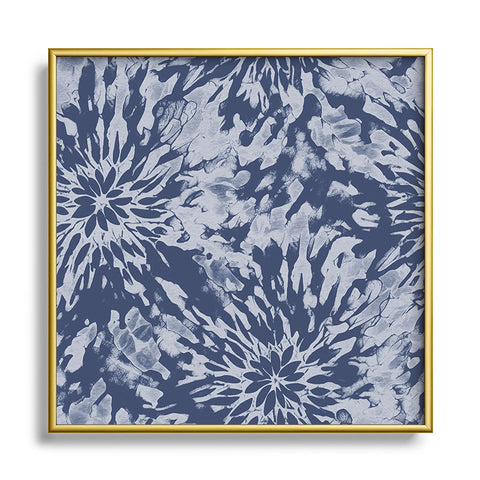 Emanuela Carratoni Blue Tie Dye Square Metal Framed Art Print