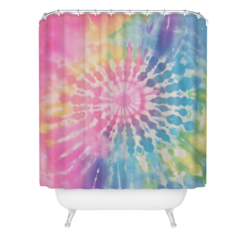 Emanuela Carratoni Boho Rainbow Tie Dye Shower Curtain