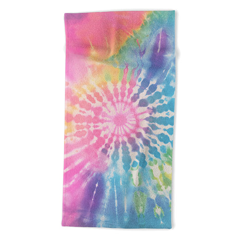 Emanuela Carratoni Boho Rainbow Tie Dye Beach Towel